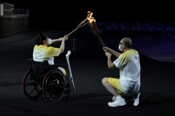 La flamme des Jeux paralympiques de Tokyo, le 24 août 2021 dans la capitale du Japon