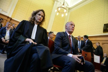 L'ancien rebelle kosovar Ramush Haradinaj (d), le 27 avril 2017 à Colmar
