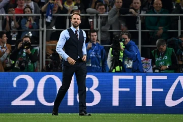 Le sélectionneur de l'Angleterre Gareth Southgate lors de la victoire face à la Colombie au Spartak Stadium de Moscou le 3 juillet 2018