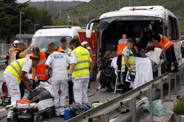 Accident de la route le 17 septembre 2015 sur l'A8 à La Turbie dans le sud de la France