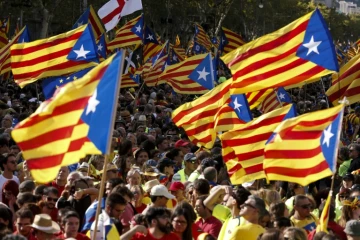 Manifestation pour l'indépendance de la catalogne, le 11 septembre 2017 à Barcelone lors de la Diada, la "fête nationale catalane"