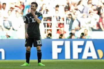 Lionel Messi dépité après avoir manqué un penalty contre l'Islande, le 16 juin 2018 au stade Spartak de Moscou