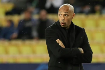 Thierry Henry, alors entraîneur de Monaco, avant le match de groupes de la Ligue des champions face à Dortmund, à "Louis-II", le 11 décembre 2018
