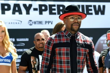 Le boxeur américain Floyd Mayweather Jr. lors de son arrivée à l'hôtel Toshiba Plaza de Las Vegas, le 22 août 2017
