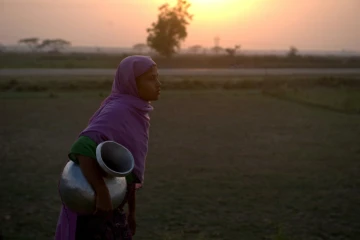 Une femme Rohingya à Shan Taung dans les environs de  Mrauk U proche de la frontière avec le Bangladesh, le 4 avril 2018