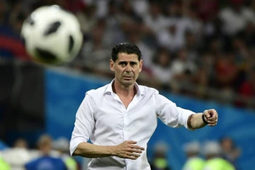 Le sélectionneur de l'Espagne Fernando Hierro lors du match contre le Portugal au Mondial, le 15 juin 2018 à Sotchi