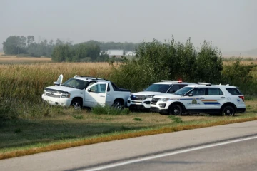 Le lieu de l'interpellation de Myles Sanderson, sur le bord d'une route près de Rosthern au Canada, le 7 septembre 2022
