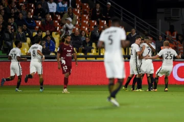Les joueurs de Monaco fêtent le but de Falcao, le 18 août 2017 à Metz