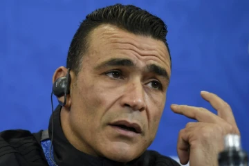 Le gardien de l'Egypte Essam El Hadary en conférence de presse à Volgograd le 24 juin 2018 lors du Mondial