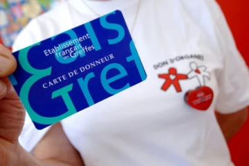 Photo d'une carte de donneur prise le 23 juillet 2007 à Caen sur un stand d'information concernant les dons d'organes