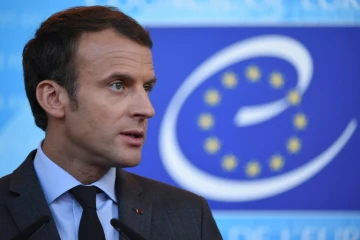 Emmanuel Macron lors d'un point presse au Conseil de l'Europe à Strasbourg, le 31 octobre 2017