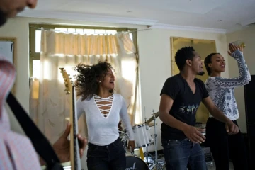 Les membres du groupe de rock Jano lors d'une répétition, le 16 février 2017 à Addis Abeba, en Ethiopie