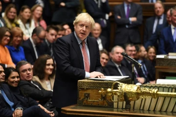 Le Premier ministre britannique Boris Johnson s'adresse à la Chambre des communes, le 18 décembre 2019