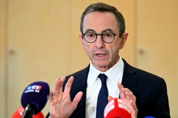 Le ministre de l'Intérieur Bruno Retailleau lors d'une conférence de presse, Versailles, le 24 janvier 2025