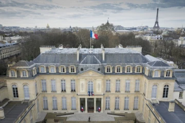 Vue aérienne du Palais de l'Elysée à Paris prise le 12 mars 2019 