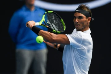 L'Espagnol Rafael Nadal lors du match contre l'Allemand Florian Mayer, lors de l'Open d'Australie, le 17 janvier 2017 à Melbourne