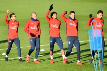 Les joueurs du PSG lors d'une séance d'entraînement au Camp des Loges, le 19 janvier 2018