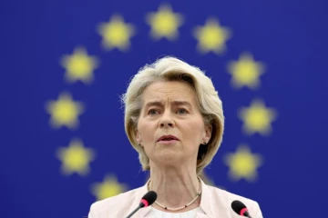 La présidente de la Commission européenne Ursula von der Leyen s'exprime devant le Parlement européen à Strasbourg le 18 juillet 2024  