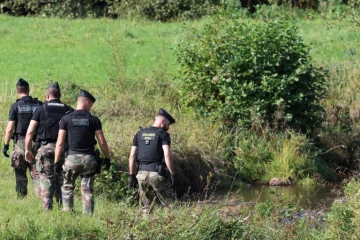 Des gendarmes français lors des opérations de recherche de Lina, disparue en septembre 2023 dans la région de Saint-Blaise-la-Roche (Bas-Rhin), le 30 juillet 2024
