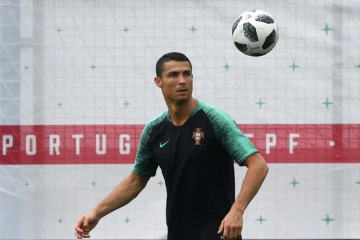 Cristiano Ronaldo à l'entraînement à Kratovo, le 19 juin 2018, prêt à nouveau à éclabousser le Mondial de sa classe