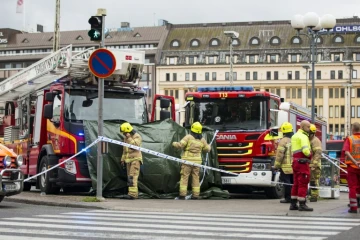 Périmètre de sécurité après des agressions au couteau à Turku, en Finlande, le 18 août 2017