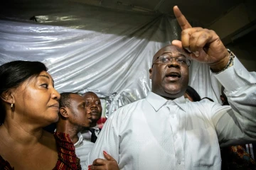 L'opposant congolais Felix Tshisekedi proclamé vainqueur de l'élection présidentielle, le 10 janvier 2018 à Kinshasa, en RDC