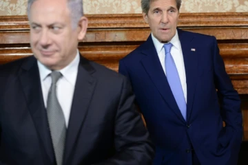 Le Premier ministre isarélien Benjamin Netanyahu rencontre le secrétaire d'Etat américain John Kerry le 27 juin 2016 à Rome