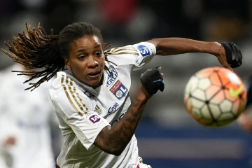 L'attaquante lyonnaise Elodie Thomis, lors d'un match de championnat de France contre le PSG à Charléty, le 5 février 2016
