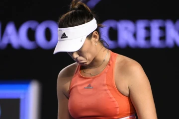 Garbine Muguruza lors du match l'opposant à Barbora Strycova le 23 janvier 2016 à Melbourne