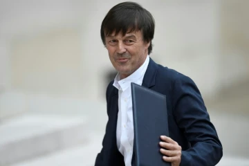 Le nouveau ministre de la Transition écologique et solidaire Nicolas Hulot, arrivant à l'Élysée pour participer au premier Conseil des ministres du nouveau gouvernement, le 18 mai 2017