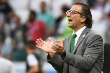 Le sélectionneur de l'Arabie saoudite Juan Antonio Pizzi lors du match face à l'Egypte le 25 juin 2018 à Volgograd lors du Mondial