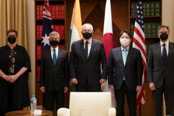 Les ministres des Affaires étrangères des Etats-Unis, de l'Australie, du Japon et de l'Inde --les pays du Quad -, à Melbourne (Australie) le 11 février 2022