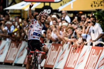 Julian Alaphilippe, vainqueur de la 16e étape du Tour à Bagnères-de-Luchon, le 24 juillet 2018 