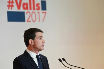 Manuel Valls lors de la présentation de son "projet" présidentiel le 3 janvier 2017 à la maison de la Chimie à Paris