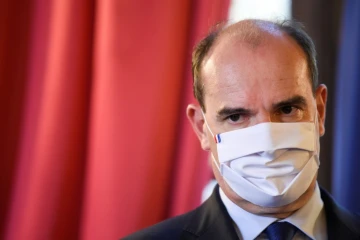 Le Premier ministre Jean Castex, masqué, à Marseille le 24 octobre 2020