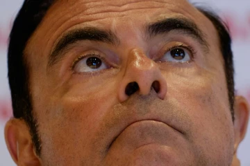 Photo archive du 6 janvier 2015 montrant Carlos Ghosn, alors président de Nissan, au cours d'une conférence de presse à Rio de Janeiro