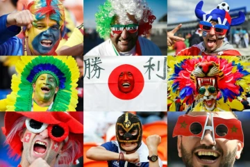 Photomontage de supporters lors de la phase de groupe du Mondial-2018