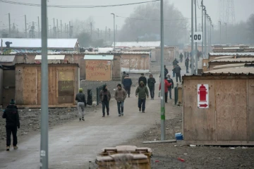 Vue du camp de migrants de Grande-Synthe près de Dunkerque, le 25 janvier 2017