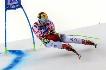 L'Autrichien Marcel Hirscher lors du slalom géant d'Adelboden (Suisse), le 10 janvier 2015