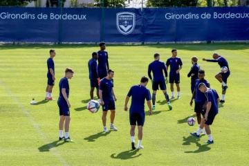 Les Girondins de Bordeaux à l'entraînement, le 17 août 2018 au Haillan