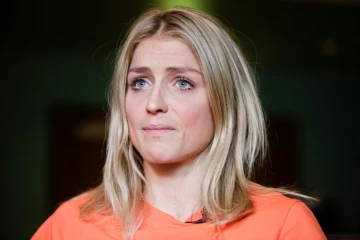 la fondeuse norvégienne Therese Johaug lors d'un point presse deux semaines après la révélation de l'affaire de dopage la concernant, le 27 octobre 2016 à Oslo