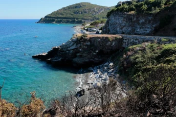 La crique de Sisco, en Corse, le 14 août 2016, où des affrontements ont eu lieu entre des familles marocaines et des villageois