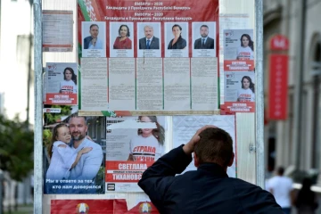 Affiches électorales à Minsk, le 8 août 2020