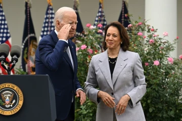 Le président américain Joe Biden (g) et la vice-présidente Kamala Harris (d) à la Maison-Blanche à Washington, le 22 septembre 2023