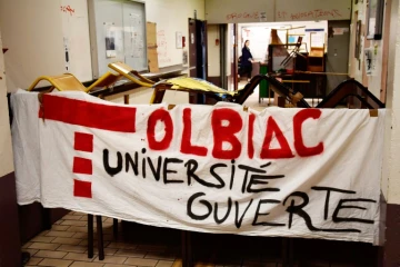 La faculté parisienne de Tolbiac bloquée par des opposants à la loi sur l'accès à l'enseignement supérieur, le 4 avril 2018