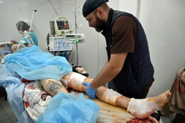 Un soldat ukrainien blessé, soigné dans un hôpital de Kiev, le 4 mars 2022
