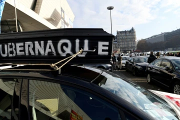 Manifestation de chauffeurs de VTC le 15 décembre 2016 à Paris