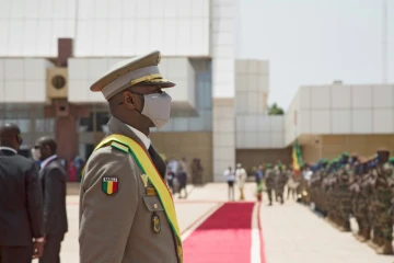Le président de transition malien, le colonel Assimi Goïta, à Bamako le 7 juin 2021