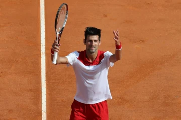 Le Serbe Novak Djokovic lors de la victoire face à son compatriote Dusan Lajovic à Monte-Carlo le 16 avril 2018