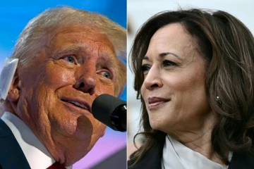 Un montage photo montrant le candidat républicain pour la Maison Blanche Donald Trump et la candidate démocrate Kamala Harris, réalisé le 22 juillet 2024